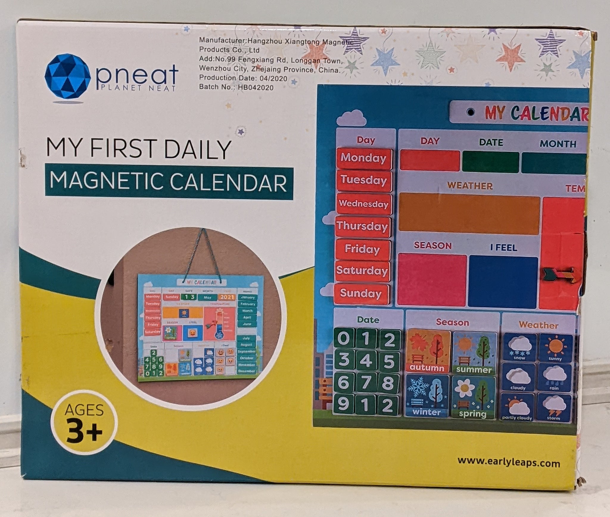 pneat My First Daily Calendar, KIDS learning Calendar Early