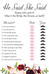Floral Bridal Shower Games pack with But First Mimosas Banner and Bride To Be Sash