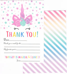 Planet Mango Unicorn Birthday Party Invitations and Thank you card